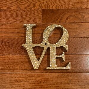 Gold LOVE Rhinestone Decoration Sign